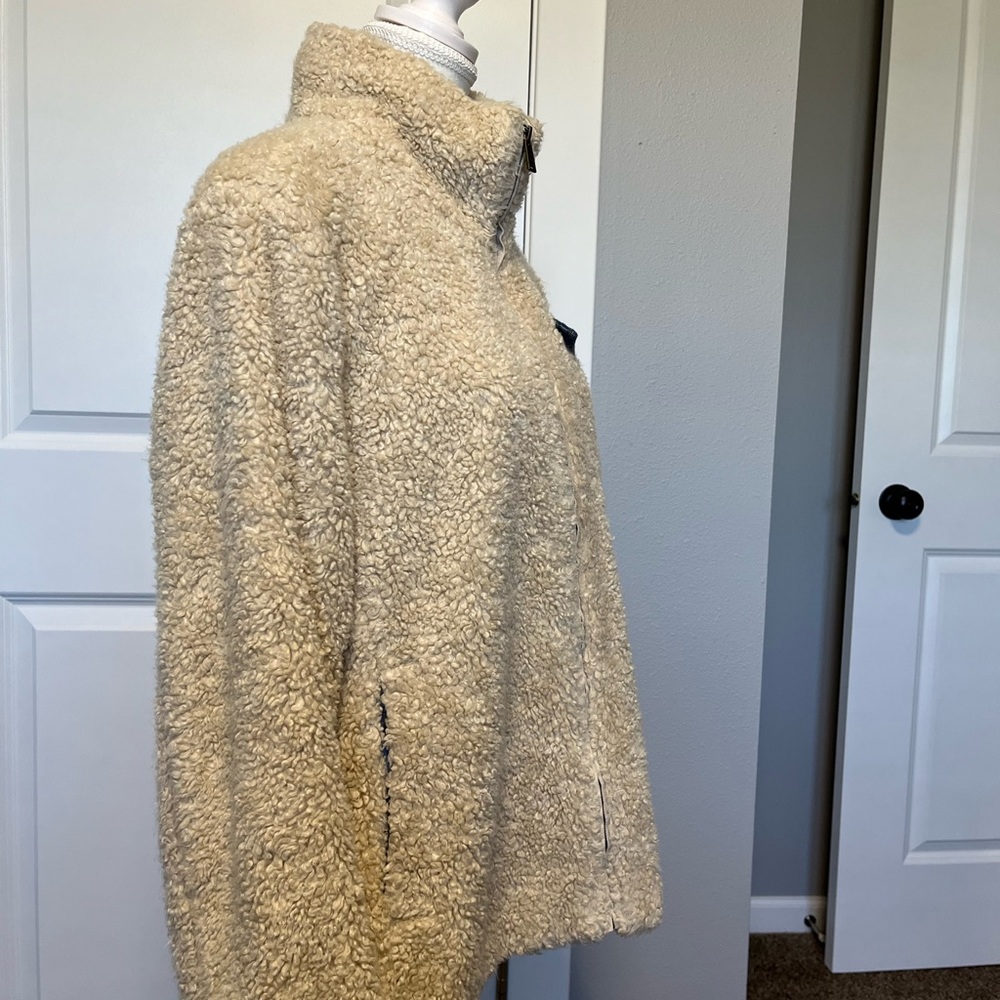 Pendleton Jacket Cream Sherpa Flannel Trim L - Picture 4 of 11